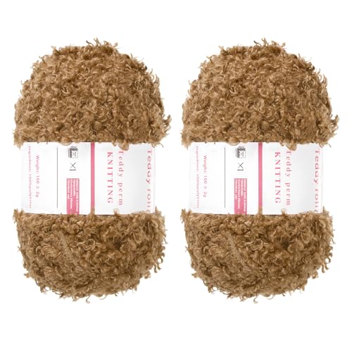 QUARKZMAN 2 Knäuel Fellgarn Weiches Flauschiges Chunky-Garn Flauschiges Wimperngarn Braun zum Häkeln Stricken Kleidung Tasche - 55Yard/50m, 3,7ozx2 QUARKZMAN 2 Knäuel Fellgarn Weiches Flauschiges Chunky-Garn Flauschiges Wimperngarn Braun zum Häkeln Stricken Kleidung Tasche - 55Yard/50m, 3,7ozx2 von QUARKZMAN