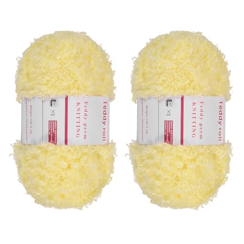 QUARKZMAN 2 Knäuel Fellgarn Weiches Flauschiges Chunky-Garn Flauschiges Wimperngarn Gelb zum Häkeln Stricken Kleidung Tasche - 55Yard/50m, 3,17ozx2 QUARKZMAN 2 Knäuel Fellgarn Weiches Flauschiges Chunky-Garn Flauschiges Wimperngarn Gelb zum Häkeln Stricken Kleidung Tasche - 55Yard/50m, 3,17ozx2 von QUARKZMAN