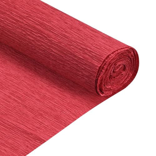 QUARKZMAN 2 Rollen Krepppapier 50 x 210 cm Kräuselpapier Pastell Crepe Paper Seidenpapier Floristenkrepp Crepe-Papier zum Basteln Dekoration Geschenk Verpackung Blumen, Leuchtendes Rot von QUARKZMAN