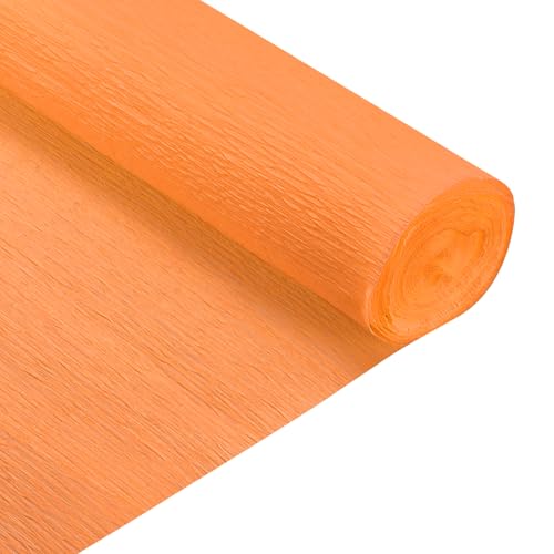 QUARKZMAN 2 Rollen Krepppapier 50 x 210 cm Kräuselpapier Pastell Crepe Paper Seidenpapier Floristenkrepp Crepe-Papier zum Basteln Dekoration Geschenk Verpackung Blumen, Orange Gelb von QUARKZMAN