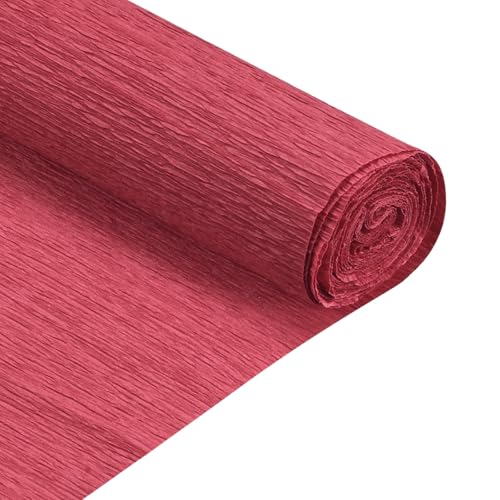 QUARKZMAN 2 Rollen Krepppapier 50 x 210 cm Kräuselpapier Pastell Crepe Paper Seidenpapier Floristenkrepp Crepe-Papier zum Basteln Dekoration Geschenk Verpackung Blumen, Tiefrot von QUARKZMAN