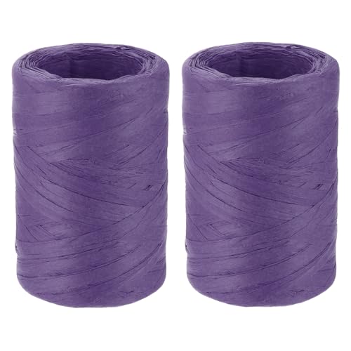 QUARKZMAN 2 Rollen Raffia-Papierband Großhandel, 1/4 Zoll breit 110 Yards Dunkellila Schnur Papiergarn für DIY-Handwerk, Weben, Dekoration, Geschenkverpackung QUARKZMAN 2 Rollen Raffia-Papierband Großhandel, 1/4 Zoll breit 110 Yards Dunkellila Schnur Papiergarn für DIY-Handwerk, Weben, Dekoration, Geschenkverpackung von QUARKZMAN