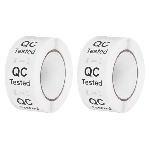 QUARKZMAN 2 Rollen à 1000 Stück Prüfplaketten, "QC Tested" 25 mm Ø runde Qualitätssicherungsaufkleber in Grün für Lagerorganisation und Warenprüfung,Weiß QUARKZMAN 2 Rollen à 1000 Stück Prüfplaketten, "QC Tested" 25 mm Ø runde Qualitätssicherungsaufkleber in Grün für Lagerorganisation und Warenprüfung,Weiß von QUARKZMAN