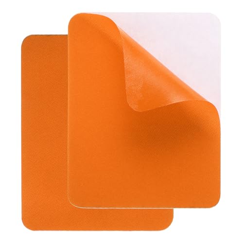 QUARKZMAN 2 Stk. Selbstklebende Reparaturflicken 9,5 x 12,5 cm Wasserdichter Twill-Stoff Reparaturflicken Klebeband Waschbar Reparaturset für Daunenjacken Kleidung Zelte, Orange von QUARKZMAN