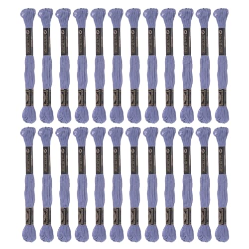 QUARKZMAN 2 Stück 12 Stränge Stickgarn 8,75 Yards (8 m) ägyptische Langstapel-Baumwolle Kreuzstichgarn für Nähen DIY Armbandgarn und Handwerk, Altrosa (6030) von QUARKZMAN