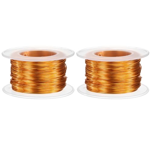 QUARKZMAN 2 Stück 20 Gauge Basteldraht Aluminiumdraht 0,8mm x 30m (D x L) Flexibler Biegsamer Aludrahter Metall Schmuckdraht Blumendraht für Schmuckherstellung Modellieren Basteln, Goldton von QUARKZMAN