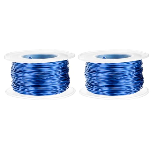 QUARKZMAN 2 Stück 20 Gauge Basteldraht Aluminiumdraht 0,8mm x 30m (D x L) Flexibler Biegsamer Metall Schmuckdraht Blumendraht für Schmuckherstellung Modellieren Basteln DIY, Saphirblau von QUARKZMAN