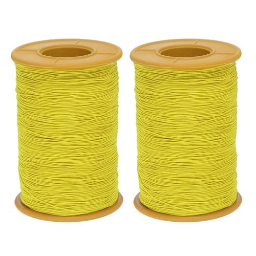 QUARKZMAN 2 Stück Elastisches Nähgarn 500m 0,5mm Dicke Latex Schneiderei Handwerk Nähgarn für Handnähen, Sammeln, Stickerei, Nähmaschine, Gelb QUARKZMAN 2 Stück Elastisches Nähgarn 500m 0,5mm Dicke Latex Schneiderei Handwerk Nähgarn für Handnähen, Sammeln, Stickerei, Nähmaschine, Gelb von QUARKZMAN