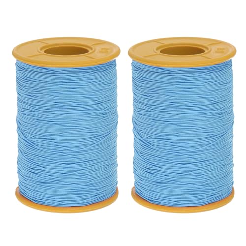 QUARKZMAN 2 Stück Elastisches Nähgarn 500m 0,5mm Dicke Latex Schneiderei Handwerk Nähgarn für Handnähen, Sammeln, Stickerei, Nähmaschine, Himmelblau QUARKZMAN 2 Stück Elastisches Nähgarn 500m 0,5mm Dicke Latex Schneiderei Handwerk Nähgarn für Handnähen, Sammeln, Stickerei, Nähmaschine, Himmelblau von QUARKZMAN