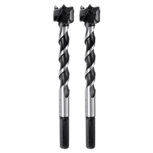 QUARKZMAN 2 Stück Forstnerbohrer 19mm, Länge 125mm Holzbohrer YG8/C1 Wolframkarbid Twist Forstnerbohrer Runder Griff für Holzbearbeitung Bohren von QUARKZMAN