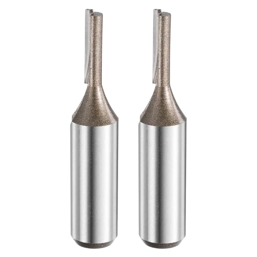 QUARKZMAN 2 Stück Gerade Fräser Bit 1/2" Schaft 13/64" Schneiddurchmesser, 2 Schneiden 0,79" Schneidlänge YG6 Karbidfräser mit PTFE Hitzebeständige Beschichtung, Holzbearbeitung Nutfräser von QUARKZMAN