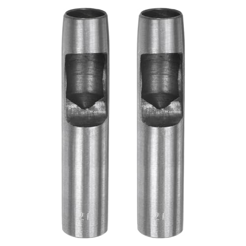 QUARKZMAN 2 Stück Hohlstanze Leder 17mm Runde Lochstanze Werkzeug für Gürtelstanzer Kohlenstoffstahl Einzelstanze für Uhrenarmband Schneiden Lederhandwerk Gummi Papier KunstWeichmaterial von QUARKZMAN