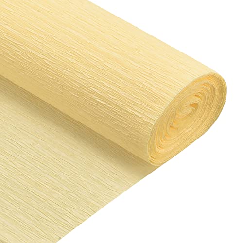 QUARKZMAN 2 Stück Krepppapier Hellchampagner, 2.3 m x 5 cm Floristen Krepp Papier Bunt für Handwerke, Party, Schulpapier, Kräuselpapier, Verpackung, Blumen DIY von QUARKZMAN