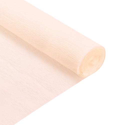 QUARKZMAN 2 Stück Krepppapier Hellchampagner, 2.5m x 50cm Floristen Krepp Papier Bunt für Handwerke, Party, Schulpapier, Kräuselpapier, Verpackung, Blumen DIY von QUARKZMAN
