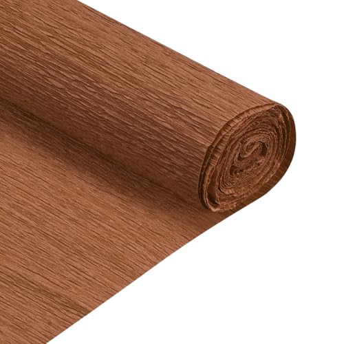 QUARKZMAN 2 Stück Krepppapier Rotbraun, 2.1m x 125m Floristen Krepp Papier Bunt für Handwerke, Party, Schulpapier, Kräuselpapier, Verpackung, Blumen DIY von QUARKZMAN