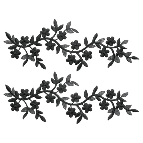 QUARKZMAN 2 Stück Lange Patch Blumenranke mit Blatt, 10" x 4" Aufbügeln Pflaumen Patches Polyester Bestickte Applikation für Vorhang Kissen Kleidung Nähen und Dekoration, Schwarz QUARKZMAN 2 Stück Lange Patch Blumenranke mit Blatt, 10" x 4" Aufbügeln Pflaumen Patches Polyester Bestickte Applikation für Vorhang Kissen Kleidung Nähen und Dekoration, Schwarz von QUARKZMAN