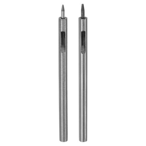 QUARKZMAN 2 Stück Leder Lochstanzer Set 1mm/0.8mm Legierter Stahl Hohler Runder Lochstanzer Set für Gürtel, Uhrenarmband, Papier, Kunststoff, Lederhandwerk von QUARKZMAN