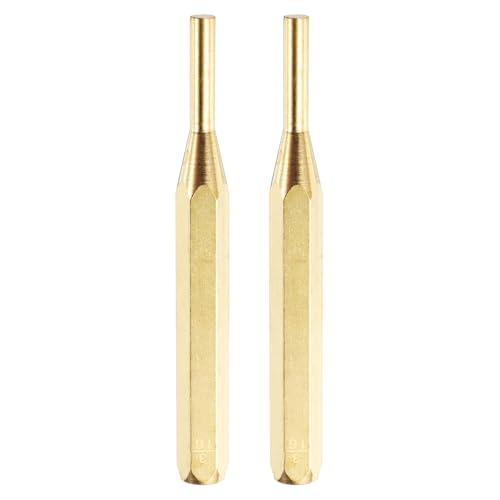 QUARKZMAN 2 Stück Messing-Punzen 3/16" Nicht-metallische Antriebsstift-Punzen Zylindrische Ausrichtungspunzen für Uhrenreparatur, Schmuck und Handwerk von QUARKZMAN