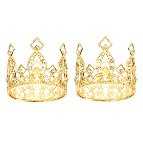 QUARKZMAN 2 Stück Mini Kronen Kuchenaufsätze, Legierung Königin Prinzessin Kleine Goldkrone Tiara Cupcake Herzförmig mit Perlen Strass für Geburtstagskuchen Dekor, Diamant Quadratkrone QUARKZMAN 2 Stück Mini Kronen Kuchenaufsätze, Legierung Königin Prinzessin Kleine Goldkrone Tiara Cupcake Herzförmig mit Perlen Strass für Geburtstagskuchen Dekor, Diamant Quadratkrone von QUARKZMAN