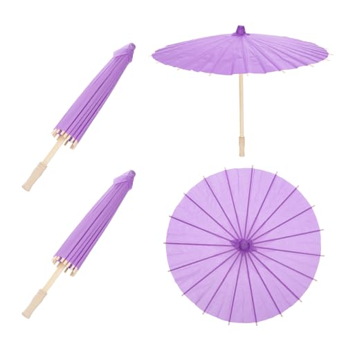 QUARKZMAN 2 Stück Papier-Schirme, 40cm Papier-Parasol-Schirm DIY Ölpapier-Mal-Schirme für Fotografie-Requisiten Handwerk Party Hochzeit Dekoration, Lila von QUARKZMAN