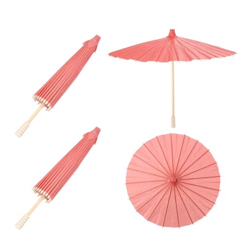 QUARKZMAN 2 Stück Papierregenschirme, 30 cm Papier-Parasol-Schirm DIY-Ölpapiermalerei-Schirme für Fotografie-Requisiten Handwerk Party Hochzeitsdekoration, Rot von QUARKZMAN