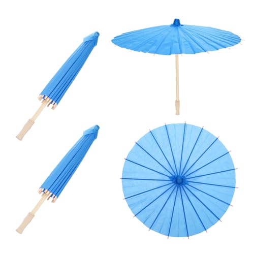 QUARKZMAN 2 Stück Papierregenschirme, 40 cm Papier-Parasol-Schirm DIY-Ölpapiermalerei-Schirme für Fotografie-Requisiten Handwerk Party Hochzeitsdekoration, Blau von QUARKZMAN