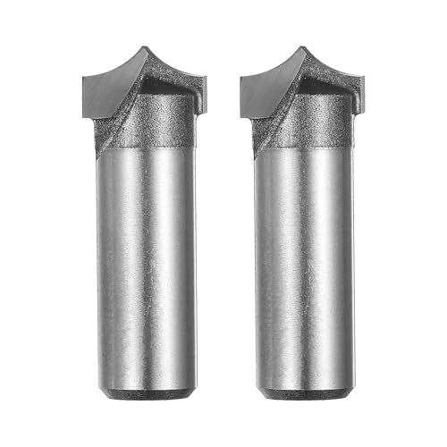 QUARKZMAN 2 Stück Punkt-Schneidrundüber-Fräserbit 5/16" Radius 1/2" Schaft 5/8" Schneiddurchmesser 2 Flöten Rundüber-CNC-Fräserbit für 2D- und 3D-Schnitz- und Gravierwerkzeuge aus Holz von QUARKZMAN