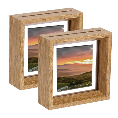 QUARKZMAN 2 Stück Schwebe-Rahmen, 4 x 4 Zoll Natürliche Holz Bilderrahmen Für Gepresste Blumen Stehend Wandhängend Bildersammlung, Holzton QUARKZMAN 2 Stück Schwebe-Rahmen, 4 x 4 Zoll Natürliche Holz Bilderrahmen Für Gepresste Blumen Stehend Wandhängend Bildersammlung, Holzton von QUARKZMAN