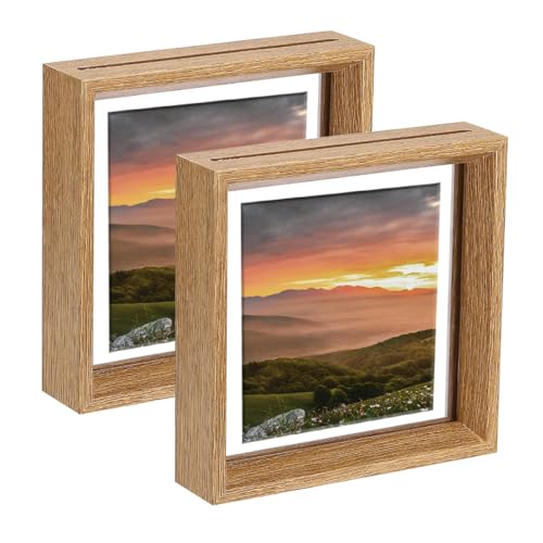 QUARKZMAN 2 Stück Schwebe-Rahmen, 6 x 6 Zoll Natürliche Holz Bilderrahmen Für Gepresste Blumen Stehend Wandhängend Bildersammlung, Holzton QUARKZMAN 2 Stück Schwebe-Rahmen, 6 x 6 Zoll Natürliche Holz Bilderrahmen Für Gepresste Blumen Stehend Wandhängend Bildersammlung, Holzton von QUARKZMAN