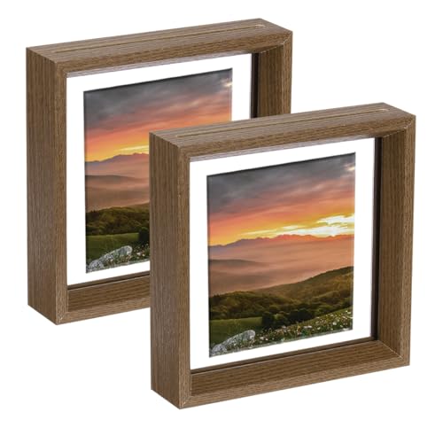 QUARKZMAN 2 Stück Schwebe-Rahmen, 6 x 6 Zoll Natürliche Holz Bilderrahmen Für Gepresste Blumen Stehend Wandhängend Bildersammlung, Walnuss QUARKZMAN 2 Stück Schwebe-Rahmen, 6 x 6 Zoll Natürliche Holz Bilderrahmen Für Gepresste Blumen Stehend Wandhängend Bildersammlung, Walnuss von QUARKZMAN