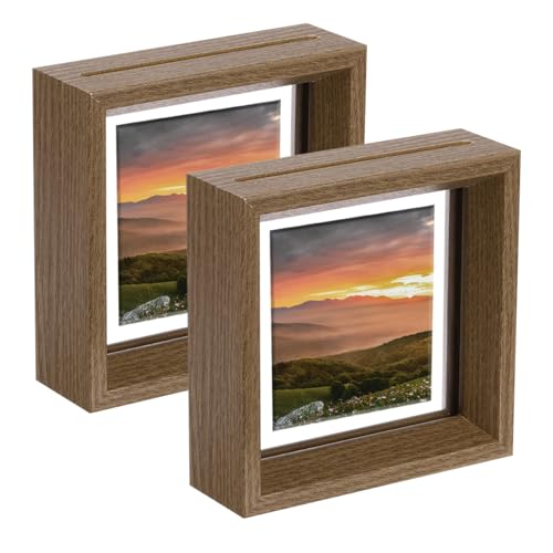 QUARKZMAN 2 Stück Schwebe Rahmen 4 x 4 Zoll Natürliche Holz Bilderrahmen Für Gepresste Blumen Stehend Wandhängend Bildersammlung Walnuss QUARKZMAN 2 Stück Schwebe Rahmen 4 x 4 Zoll Natürliche Holz Bilderrahmen Für Gepresste Blumen Stehend Wandhängend Bildersammlung Walnuss von QUARKZMAN