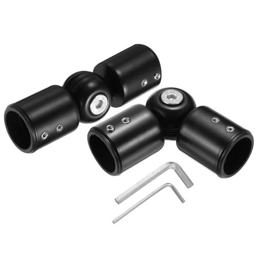 QUARKZMAN 2 Stück Verstellbare Gardinenstangen Eckverbinder 19mm Innendurchmesser 304 Edelstahl Fenster-Scharnierverbinder mit Sechskantschlüssel für 1 Zoll Bogenfenster, Schwarz QUARKZMAN 2 Stück Verstellbare Gardinenstangen Eckverbinder 19mm Innendurchmesser 304 Edelstahl Fenster-Scharnierverbinder mit Sechskantschlüssel für 1 Zoll Bogenfenster, Schwarz von QUARKZMAN