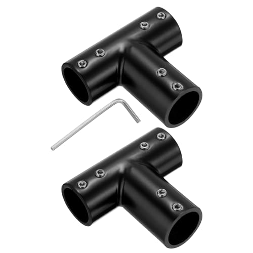 QUARKZMAN 2 Stück Verstellbare Gardinenstangen Eckverbinder 19mm Innendurchmesser 304 Edelstahl Fenster-Scharnierverbinder mit Sechskantschlüssel für 1 Zoll Bogenfenster, schwarzes T-Stück QUARKZMAN 2 Stück Verstellbare Gardinenstangen Eckverbinder 19mm Innendurchmesser 304 Edelstahl Fenster-Scharnierverbinder mit Sechskantschlüssel für 1 Zoll Bogenfenster, schwarzes T-Stück von QUARKZMAN