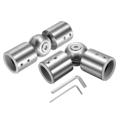 QUARKZMAN 2 Stück Verstellbare Gardinenstangen Eckverbinder 19mm Innendurchmesser 304 Edelstahl Fenster-Scharnierverbinder mit Sechskantschlüsseln für 1 Zoll Bogenfenster-Jalousie, Silber QUARKZMAN 2 Stück Verstellbare Gardinenstangen Eckverbinder 19mm Innendurchmesser 304 Edelstahl Fenster-Scharnierverbinder mit Sechskantschlüsseln für 1 Zoll Bogenfenster-Jalousie, Silber von QUARKZMAN