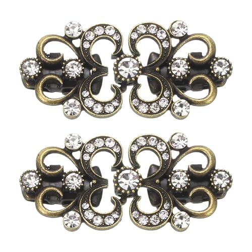 QUARKZMAN 2 Stück Vintage Pullover Clips, Umhang Verschluss Retro Cardigan Clips Schulterkragen Verschluss Brosche Clip für Frauen (Bronze) von QUARKZMAN