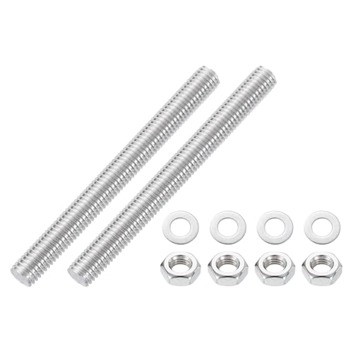QUARKZMAN 2 Stück Vollgewinde-Stange, M10 x 100mm 201 Edelstahl Rechtsgewinde-Stangen mit Muttern und Unterlegscheiben Vollgewinde-Stangenstange für Klemmen, Halterungen und U-Bolzen QUARKZMAN 2 Stück Vollgewinde-Stange, M10 x 100mm 201 Edelstahl Rechtsgewinde-Stangen mit Muttern und Unterlegscheiben Vollgewinde-Stangenstange für Klemmen, Halterungen und U-Bolzen von QUARKZMAN