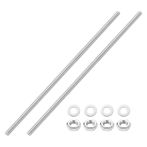 QUARKZMAN 2 Stück Vollgewinde-Stange, M10 x 350mm 201 Edelstahl Rechtsgewinde-Stangen mit Muttern und Unterlegscheiben Vollgewinde-Stangenstange für Klemmen, Hänger und U-Bolzen QUARKZMAN 2 Stück Vollgewinde-Stange, M10 x 350mm 201 Edelstahl Rechtsgewinde-Stangen mit Muttern und Unterlegscheiben Vollgewinde-Stangenstange für Klemmen, Hänger und U-Bolzen von QUARKZMAN