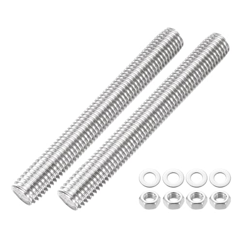 QUARKZMAN 2 Stück Vollgewindestange M12 x 100mm 201 Edelstahl Rechtsgewinde Stangen Mit Muttern Und Unterlegscheiben Vollgewindestange Für Klemmen, Aufhänger Und U-Bolzen QUARKZMAN 2 Stück Vollgewindestange M12 x 100mm 201 Edelstahl Rechtsgewinde Stangen Mit Muttern Und Unterlegscheiben Vollgewindestange Für Klemmen, Aufhänger Und U-Bolzen von QUARKZMAN