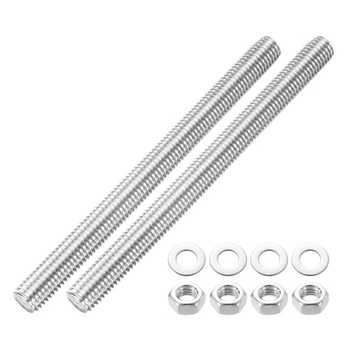 QUARKZMAN 2 Stück Vollgewindestange M12 x 150mm 201 Edelstahl Rechtsgewinde Stangen Mit Muttern Und Unterlegscheiben Vollgewindestange Für Klemmen Aufhänger Und U-Bolzen QUARKZMAN 2 Stück Vollgewindestange M12 x 150mm 201 Edelstahl Rechtsgewinde Stangen Mit Muttern Und Unterlegscheiben Vollgewindestange Für Klemmen Aufhänger Und U-Bolzen von QUARKZMAN
