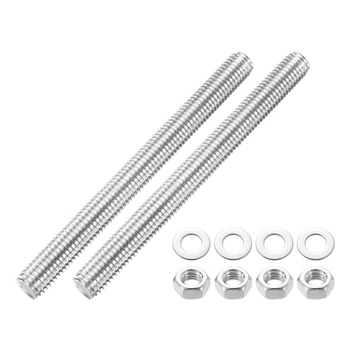 QUARKZMAN 2 Stück Vollgewindestange M14 x 155mm 201 Edelstahl Rechtsgewinde Stangen Mit Muttern Und Unterlegscheiben Vollgewindestange Für Klemmen, Aufhänger Und U-Bolzen QUARKZMAN 2 Stück Vollgewindestange M14 x 155mm 201 Edelstahl Rechtsgewinde Stangen Mit Muttern Und Unterlegscheiben Vollgewindestange Für Klemmen, Aufhänger Und U-Bolzen von QUARKZMAN