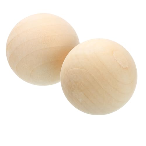 QUARKZMAN 2 Stück runde Holzkugeln 60 mm Durchmesser Unvollendete Massivholzperlen, kleine natürliche Bastelkugeln für DIY-Bastelprojekte Kunstornamente QUARKZMAN 2 Stück runde Holzkugeln 60 mm Durchmesser Unvollendete Massivholzperlen, kleine natürliche Bastelkugeln für DIY-Bastelprojekte Kunstornamente von QUARKZMAN