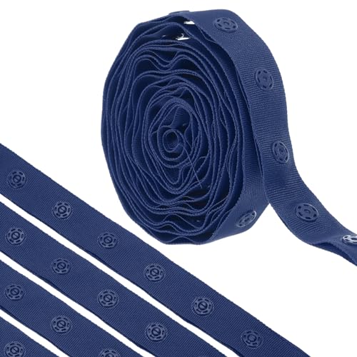QUARKZMAN 2 Yard Druckknopfband zum Nähen, Baumwoll-Druckknopfbesatz, Schnallenband für Kleidung, Stoff, DIY-Handwerk, Dunkelgrün von QUARKZMAN