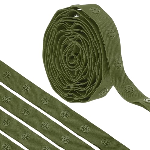 QUARKZMAN 2 Yard Druckknopfband zum Nähen, Baumwoll-Druckknopfbesatz, Schnallenband für Kleidung, Stoff, DIY-Handwerk, Hellgrün von QUARKZMAN