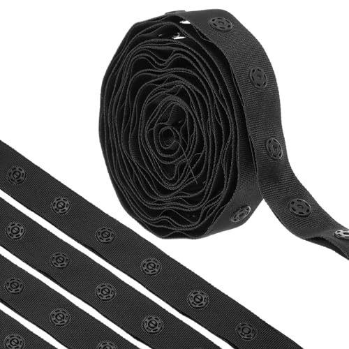 QUARKZMAN 2 Yard Druckknopfband zum Nähen, Baumwoll-Druckknopfbesatz, Schnallenband für Kleidung, Stoff, DIY-Handwerk, Schwarz QUARKZMAN 2 Yard Druckknopfband zum Nähen, Baumwoll-Druckknopfbesatz, Schnallenband für Kleidung, Stoff, DIY-Handwerk, Schwarz von QUARKZMAN