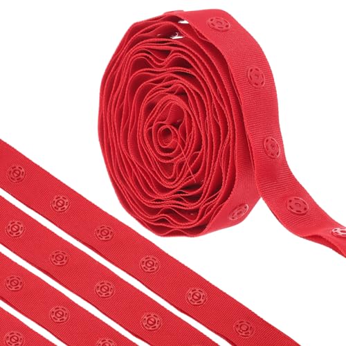 QUARKZMAN 2 Yard Druckknopfband zum Nähen, Baumwoll-Druckknopfbesatz, Schnallenband für Kleidung, Stoff, DIY-Handwerk, rot QUARKZMAN 2 Yard Druckknopfband zum Nähen, Baumwoll-Druckknopfbesatz, Schnallenband für Kleidung, Stoff, DIY-Handwerk, rot von QUARKZMAN