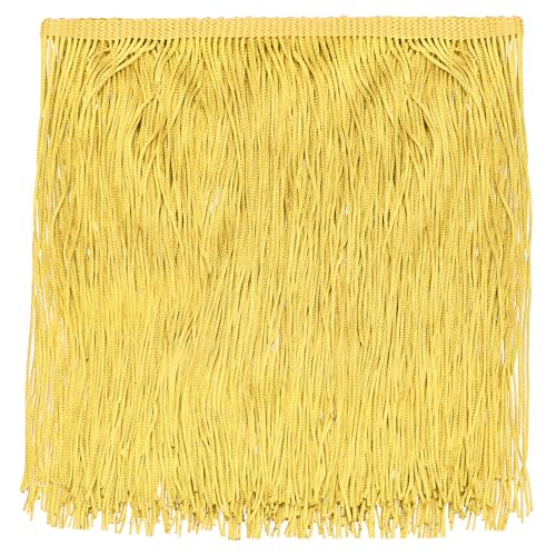 QUARKZMAN 2 Yards 8 Zoll Kettchenfransen-Borte Quaste Nähen Borte Polyester Fransen-Borte Band für DIY Näharbeiten Kleidung Lampenschirm Dekoration, Gold QUARKZMAN 2 Yards 8 Zoll Kettchenfransen-Borte Quaste Nähen Borte Polyester Fransen-Borte Band für DIY Näharbeiten Kleidung Lampenschirm Dekoration, Gold von QUARKZMAN