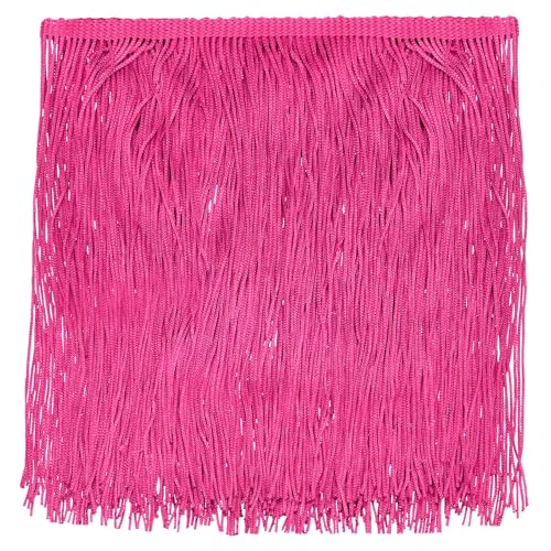 QUARKZMAN 2 Yards 8 Zoll Kettchenfransenborte Quaste Nähen Borte Polyester Fransenborte Band für DIY Nähen Handwerk Kleidung Lampenschirm Dekoration, Rosarot QUARKZMAN 2 Yards 8 Zoll Kettchenfransenborte Quaste Nähen Borte Polyester Fransenborte Band für DIY Nähen Handwerk Kleidung Lampenschirm Dekoration, Rosarot von QUARKZMAN