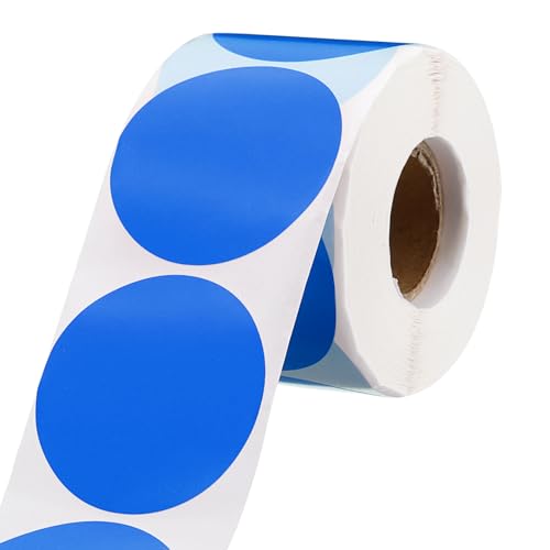 QUARKZMAN 2-Zoll-Kreis-Punktaufkleber Farbcodierungsetiketten Blank Round Label Wasserdichter Aufkleber für Umschlagdokument Organisieren Geschenkbox (Dunkelblau, 1 Rolle, 500 Stück) von QUARKZMAN