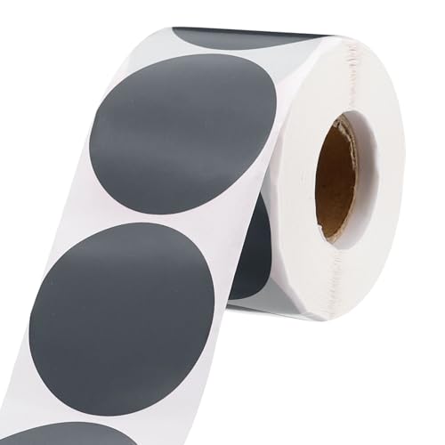 QUARKZMAN 2-Zoll-Kreis-Punktaufkleber Farbcodierungsetiketten Blank Round Label Wasserdichter Aufkleber für Umschlagdokument Organisieren Geschenkbox (Grau, 1 Rolle, 500 Stück/Rolle) von QUARKZMAN