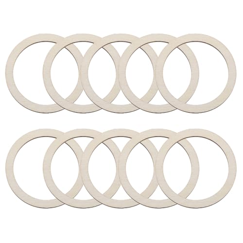 QUARKZMAN 2 Zoll Unvollendete Holzringe Natürliche Holzringe Kreis Flache Runde Form Ornamente Holzscheiben für Rahmen, DIY Bastelprojekte, Malen, Wohnkultur, 100 Stück von QUARKZMAN